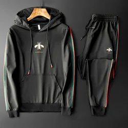 Ensemble 2 pièces avec pull à capuche et pantalon pour homme, tenue de Sport, survêtement, manches longues, brodé, élastique, collection automne hiver 2021 