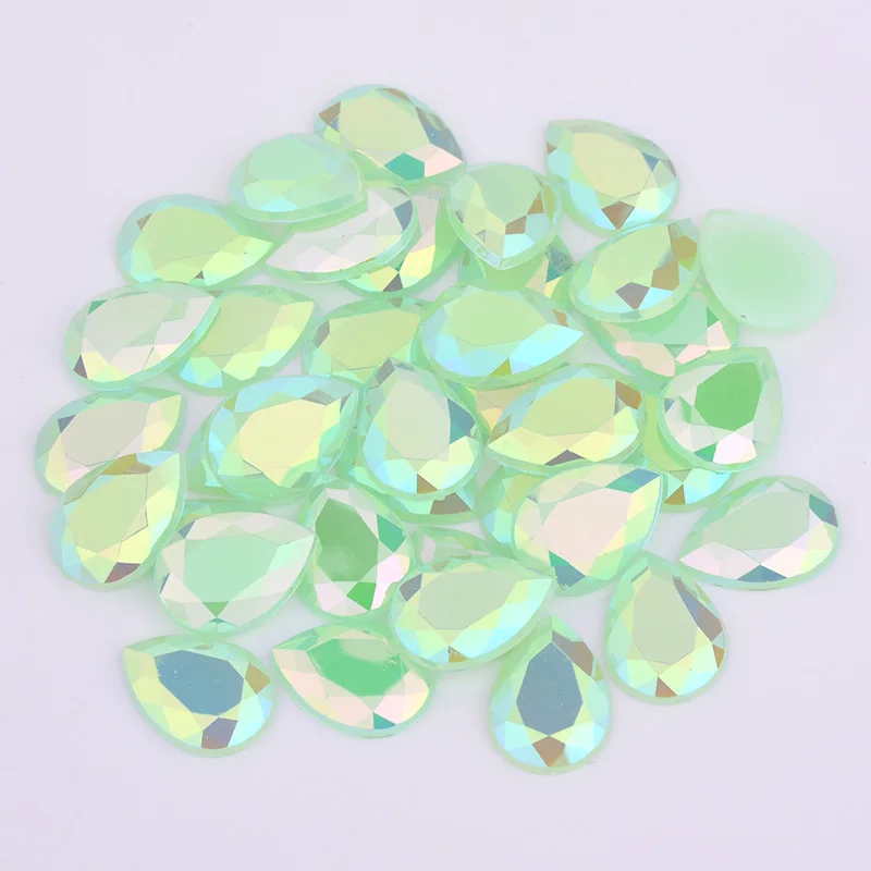 JUNAO-10-14mm-Shiny-Pink-AB-Teardrop-Rhinestone-Applique-Flatback-Gems-Acrylic-Strass-Crystal-Non-Sewing (3)