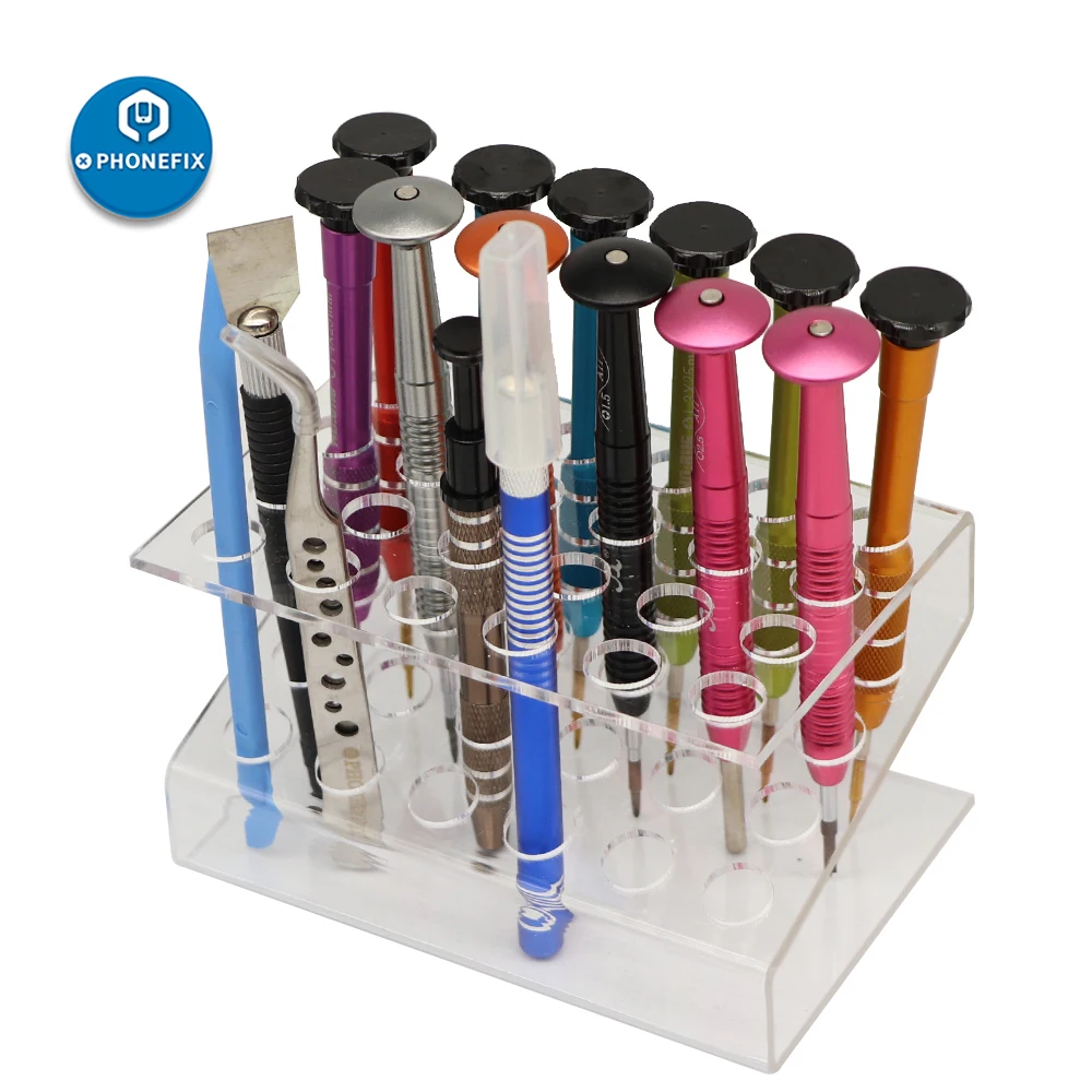 PHONEFIX Screwdriver Storage Box Acrylic Tool Box Components/Parts/Electronics Tool Kit Mobile Phone Repair Holder Storage Boxes