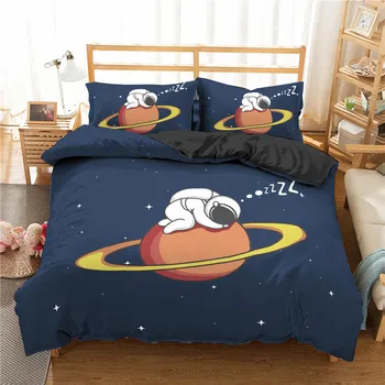 

Cartoon Astronaut Space Quilt Cover Cartoon Down Quilt Cover Pillowcase King Bedding Cover Full Size Bed Frame