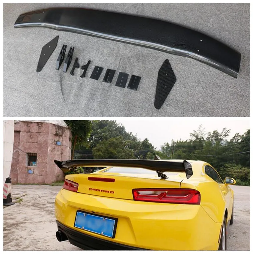 

High quality Carbon Fiber Car Rear Trunk Lip Spoiler Wing Fits For Chevrolet Camaro APR 2015 2016 2017