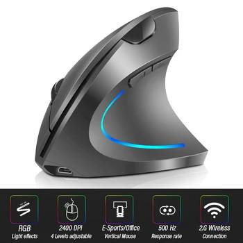 

Ergonomic Wireless Gaming Mouse Computer-Mice Gamer Wireless Laptop Optical Vertical Mouse Professional Gamer Mouse 2400DPI