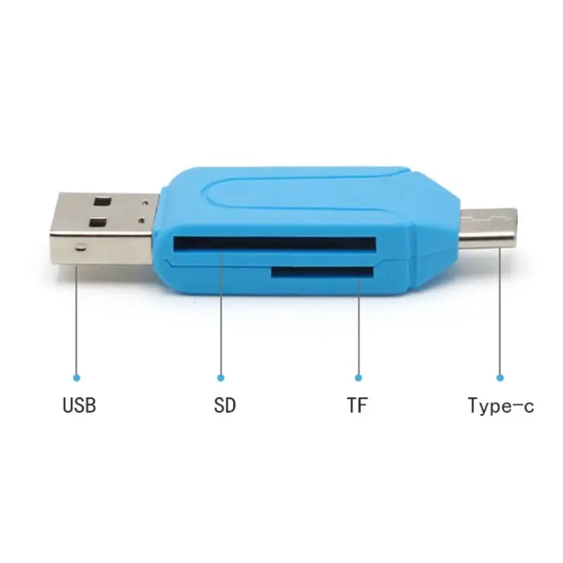 NEW Type-C & USB 2 In 1 OTG Card Reader High-speed USB2.0 Universal OTG TF/SD For Android Computer Extension Headers usb to iphone converter