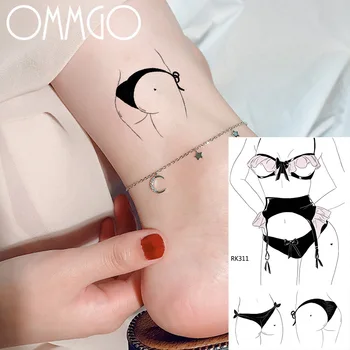 

Adult Bra Panties Sexy Girl Temporary Tattoos For Men Women Body Art Arm Realistic Tattoo DIY Fake Water Transfer Tatoo Sticker