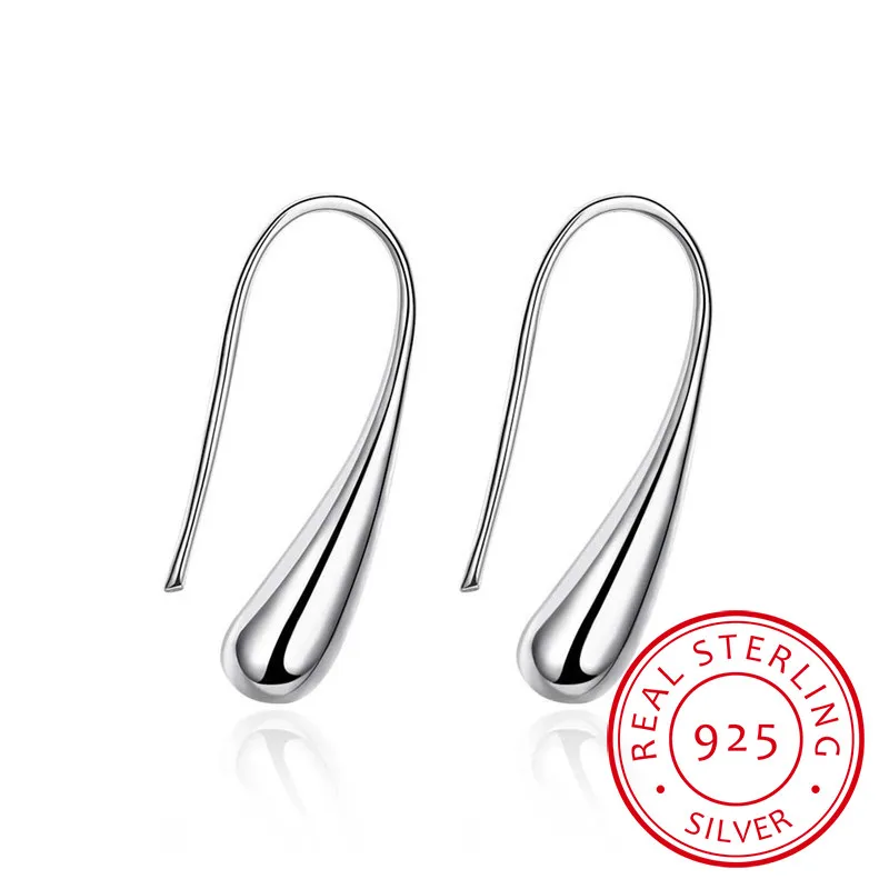 

Pure Real 925 Sterling Silver Teardrop Earrings For Women Girls Children Kids Jewelry Orecchini Aros Aretes boucle d'oreille