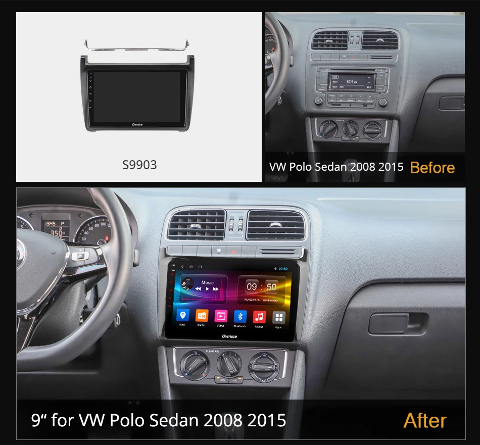 Ownice Android 360 2008 панорамный GPS навигатор автомобильный DVD плеер k3 k5 k6 для Volkswagen VW polo