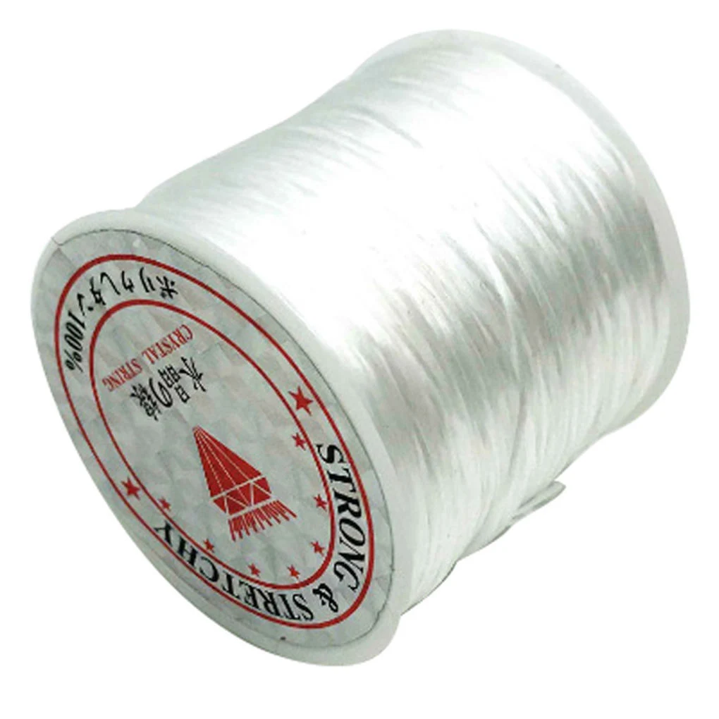 Rouleau de fil de perle élastique 60m/rouleau, cordon de perles pour bricolage, Bracelet, collier, cheville, fil élastique 0.8mm de largeur