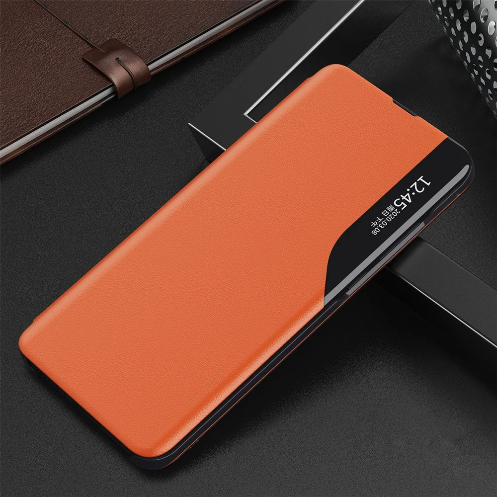 for Samsung Galaxy S21 Note 20 Ultra 10 Plus S20 FE S10 A51 A71 A81 A91 A21S Case Window View Auto Flip PU Leather Cover Funda | Мобильные