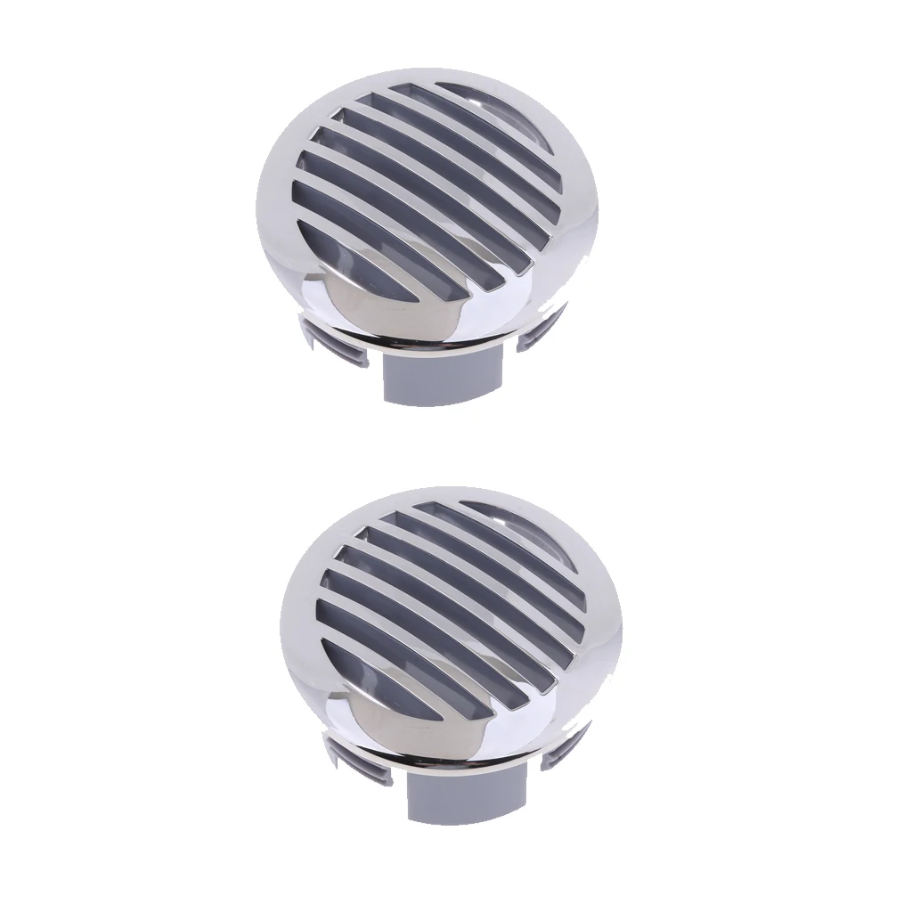 2 Pack Round Louvered Vent 3 inch 76mm - Marine Boat Air Vent, 316 Stainless Steel Caravan Vents (81933SS-HP)