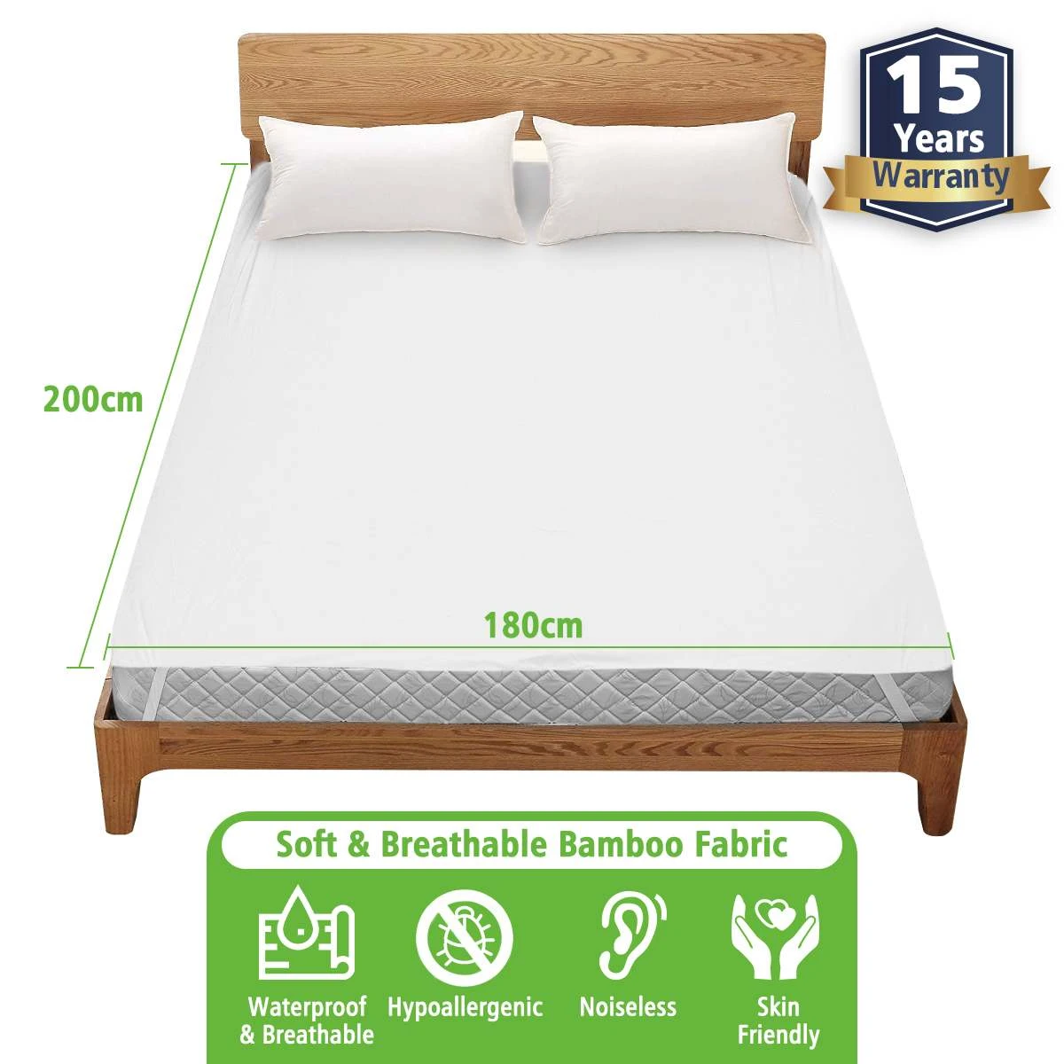 weerstand Pelgrim Klacht Waterdichte Matrasbeschermer Cover Voor Super Kingsize Bed Topper 180X200  Cm Bamboe Tpu Anti Allergie Cooling Ademend|Mattrassen hoeslakens &  Grijpers| - AliExpress