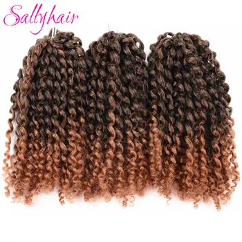 

3pcs/set Synthetic Crochet Braids Marley Braid Marlibob Ombre Black Brown Purple Curly Crochet Jumbo Braiding Hair Extensions