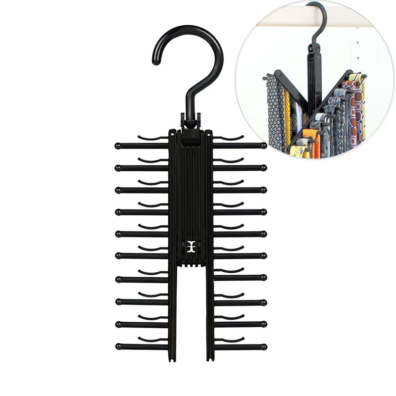 2 Pcs Cross X Hangers Tie Belt Rack Organizer Hanger Non-Slip Clips Holder Black r  Holder Portable  Creative  refined  texture