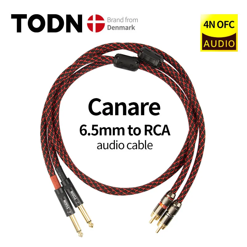 Canare Hifi Stereo 1 Paio Di Cavi Rca Stereo Jack Da 6.5Mm Cavo Audio Hi-Fi Premium Ad Alte Prestazioni Aux Da 6.5Mm A 2Rca Interconnect