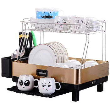 

Stainless steel bowl rack, sink, kitchen shelf 2, 360-degree rotary drain