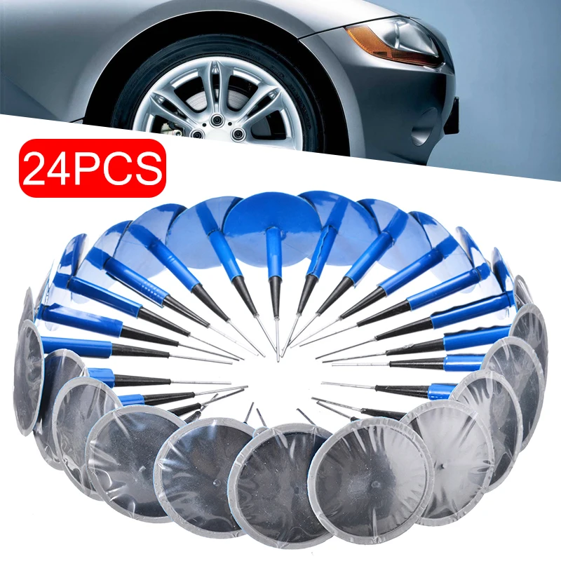 24pcs 6mm Tyre Puncture Repair Wired Plug Patch Mushroom Car Tubeless