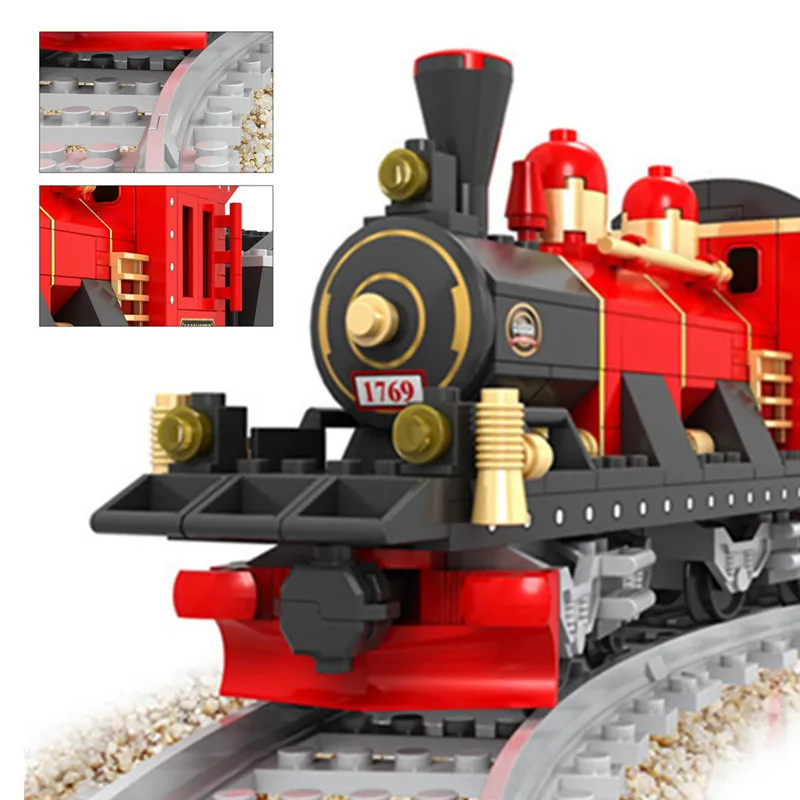 

Building Blocks City Train Diesel Rail Train Cargo With Tracks Set Model Technic Carriage Locomotive Rails Children Kid Toys