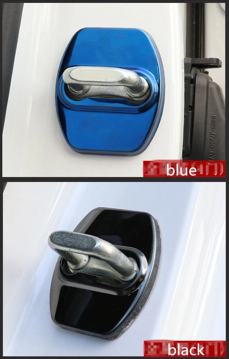 FLYJ 4 шт. Автомобильный Дверной замок с пряжкой, Крышка для автомобиля, аксессуары для межкомнатного дверного замка, защитная Пряжка для hyundai SOLARIS, автомобильная наклейка