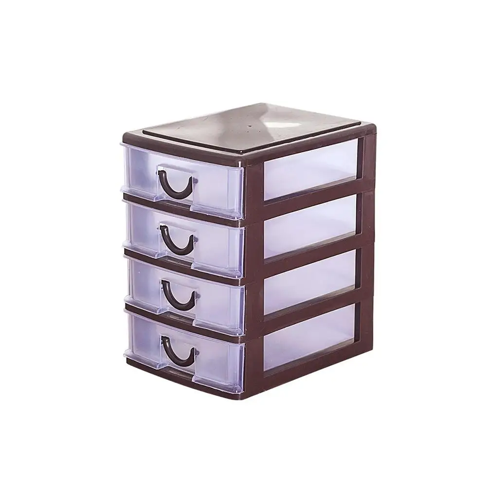 Пластиковый прозрачный ящик Органайзер домашняя кухонная доска разделитель коробки для хранения косметики - Цвет: coffee 4-layer