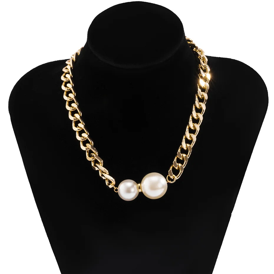 Vintage Smooth Cuban Chains Necklaces Women Pearl Pendant Necklace Girl Chokers Fashion 5 H198461303e6945778d5d27fc54fcf768q