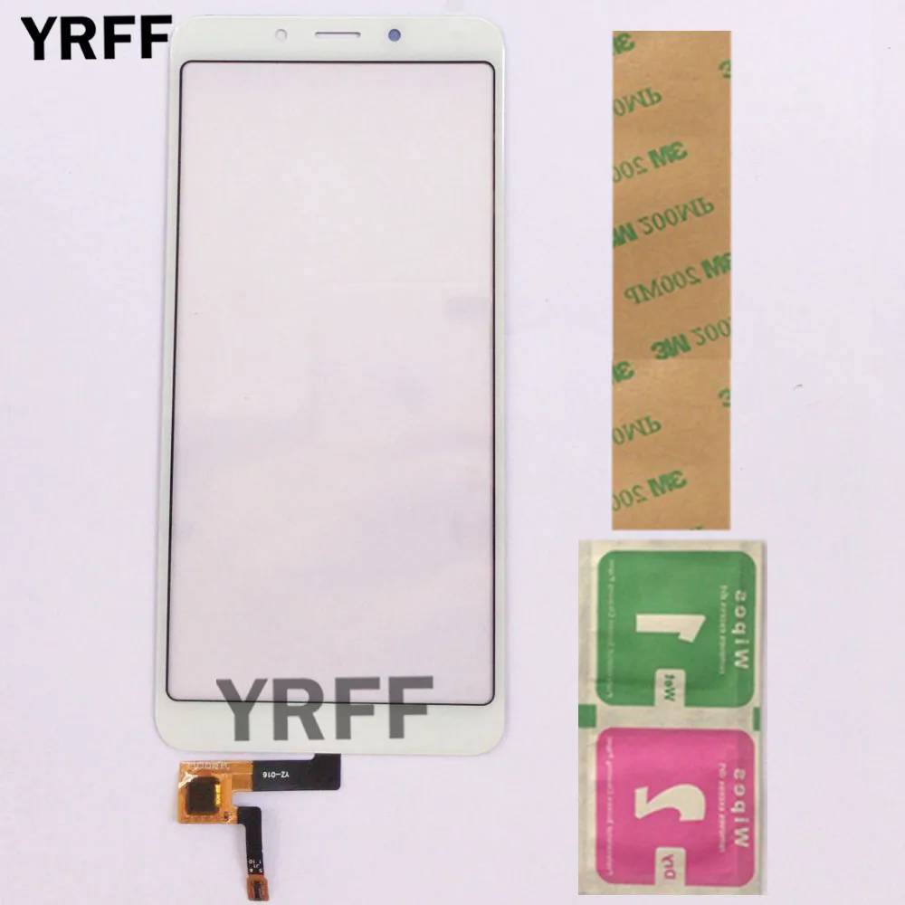 White Сенсорная панель для Xiaomi Redmi 6A, сенсорный экран 5,45 '', переднее стекло, дигитайзер, сенсорная панель, объектив 3M, клеевые салфетки - Цвет: White