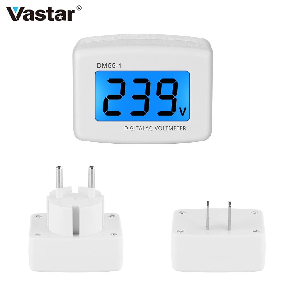 DM55 1 Digital Voltage Meters EU US Plug Voltmeter Socket Voltage
