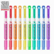 Японская двуглавая флуоресцентная ручка Зебра WKT17 набор цветной маркировки для студентов-ключей с мягким перламутровым маркером