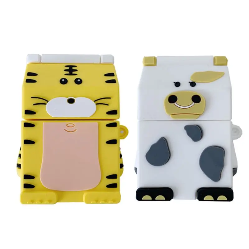 

Milk Box Pattern Protective Case Soft Silicone Cover Shell for AirPods 1/2 Kit for smart watch