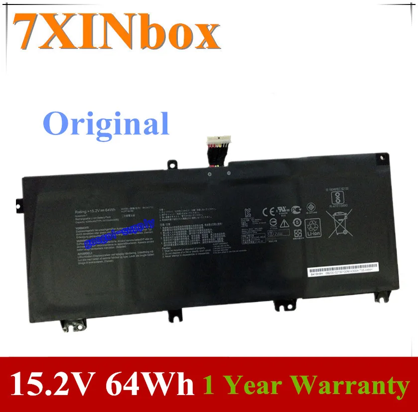 7xinbox 15 2 V 64Wh Оригинал B41N1711 Аккумулятор для ноутбука Asus GL503VD GL703VD FX503VM FX63VD ZX63V Series |