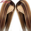 Wicca Highlight 13x6 Lace Front Human Hair Wigs With Baby Hair 8-26 Inches Brazilian Remy Hair Bleached Knots 1