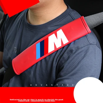 

2Pcs NEW Fashion Car leather Brand Logo Safety Shoulder Belt For Bmw x1 x3 x5 x6 z4 f10 f20 f30 e36 e39 e46 e60 e90 Car-Styling