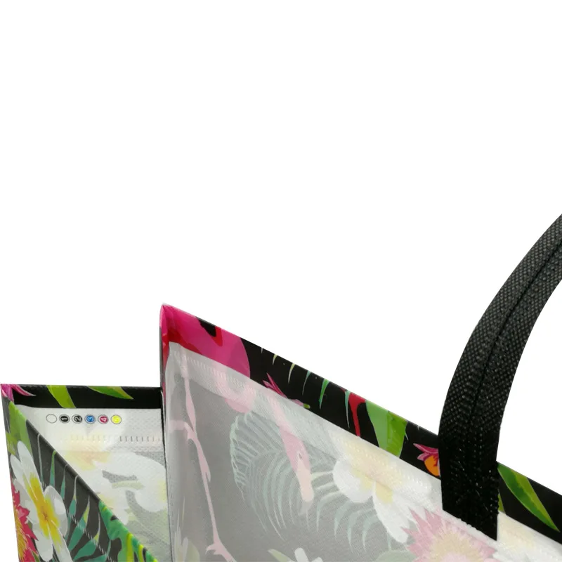 Folding Bag Creative Fashion Flamingo Printing Non-woven Fabric Folding Bag Black Multiple Flamingo Covered Shopping Bag 4