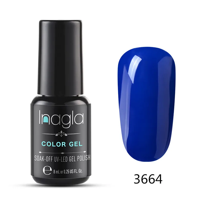Inagla Лучший лак гель замочить от УФ светодиодный Гель-лак для ногтей базовое пальто без вытирания Топ Цветной Гель-лак УФ гель лак для ногтей - Цвет: 3664