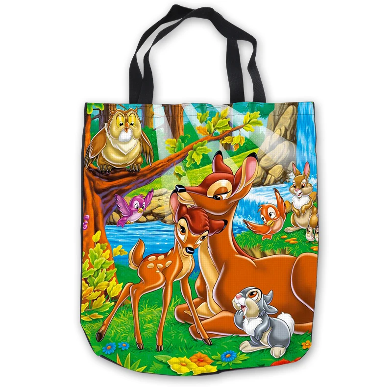 

Custom Canvas Bambi Tote Shoulder Shopping Bag Casual Beach HandBag Daily Use Foldable Canvas #180713-1-03