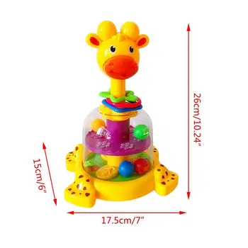 

Funny Rotary Giraffe with Colorful Balls Loops Toy Children Early Education Gift R7RB