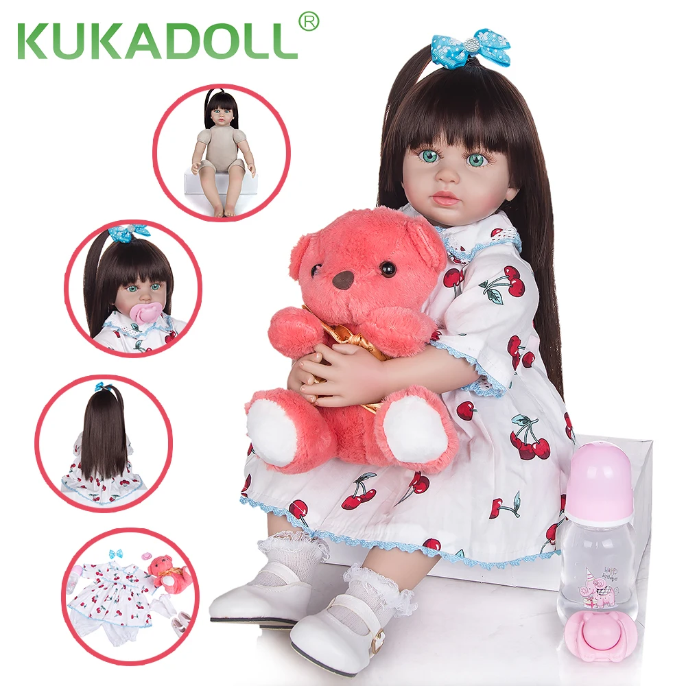Кукла KUKADOLL 19 дюймов 48 см кукла для новорожденных милая с длинными волосами