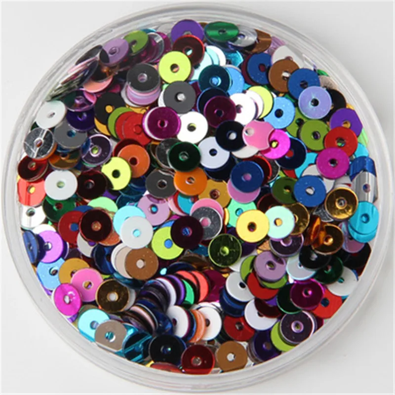Sequins for Crafts 3mm 4mm 5mm 6mm Flat Round PVC Loose Paillette for Wedding Decoration Garment Dress Shoe Caps DIY