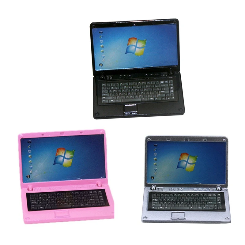 

1:12 Dollhouse Computer Kids Play House Simulation Mini Laptop DIY Miniature Alloy Crafts Dollhouse Decoration Diy Accessories