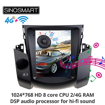 

Sinosmart Support OEM Tesla style car gps multimedia navigation player for Toyota RAV4 2006-12 Support OEM JBL