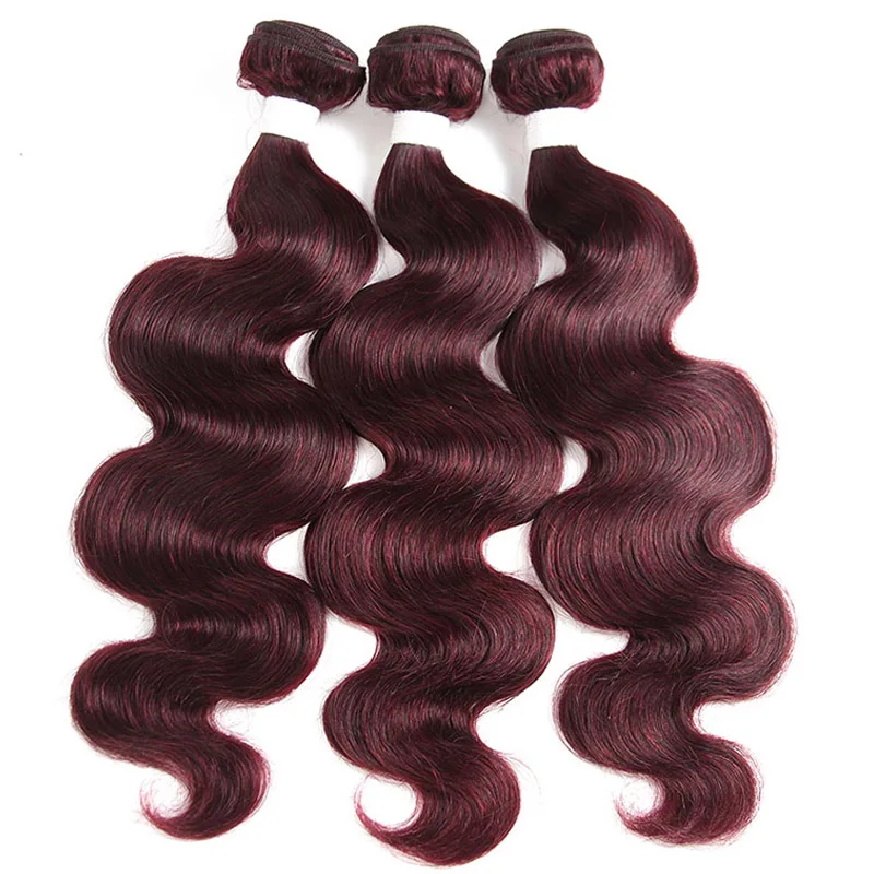 99J/бордовый красный цвет человеческие волосы пряди 8-26 дюймов Euphoria бразильские Remy человеческие волосы плетение блонд 613 объемный волнистый уток - Цвет: # 99J