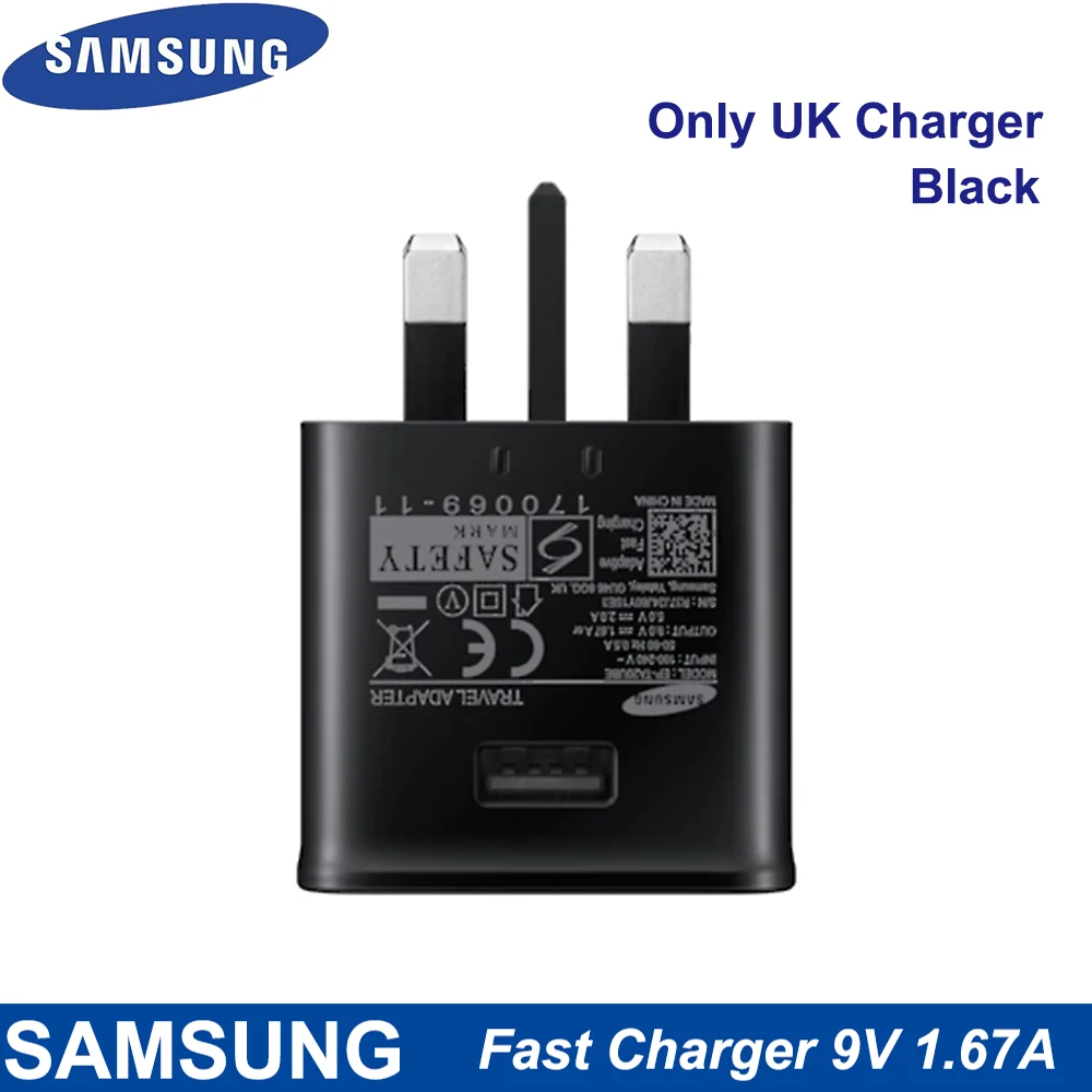 best 65w usb c charger For Samsung S10 S8 S9 Plus UK Fast Charger 15W Travel Adapter 9V1.67A Fast ChargeType C &  Micro USB Cable ForS9 Note10 9 8 A50 mobile phone chargers Chargers