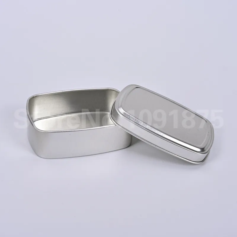 

30pc 100ML Square Cosmetic Cream Container Aluminum Container Handmade Soap Metal Packing Pot Tin Cans Pomade tin jar