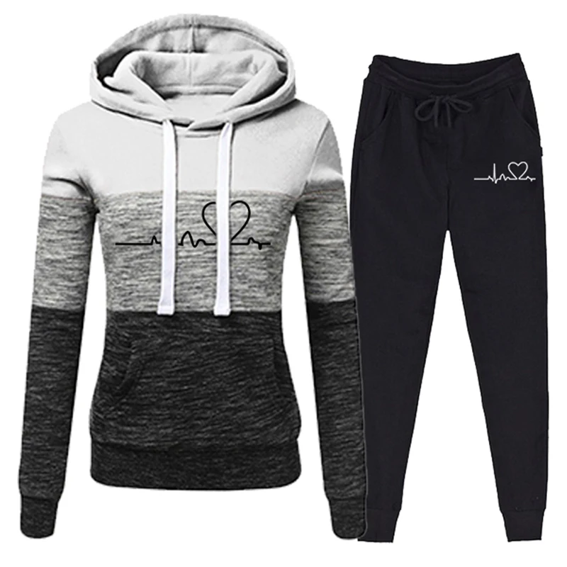 Fashion Women Two Pieces Tracksuit Sweatshirts Pullover Hoodies Suit Female Jogger Pants Outfits Women Sweatsuits Sport Suits skirt suit set