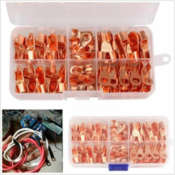 

70Pcs Car Open End Copper Crimp Ring Terminals Connector Electrical Wire Set UK High-quality Materials Durable