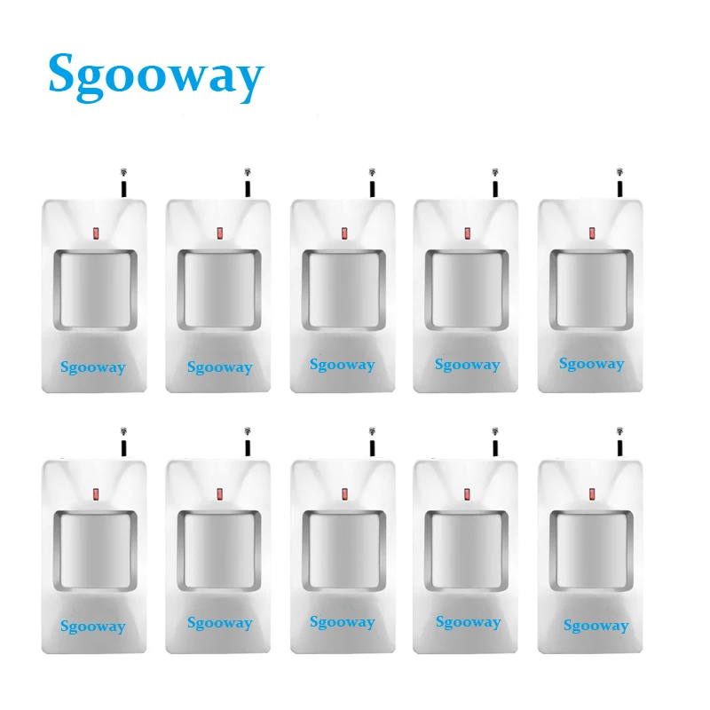 Sgooway 10 Pieces CE met wireless motion detector 433 MHZ wireless motion PIR sensor for alarm system