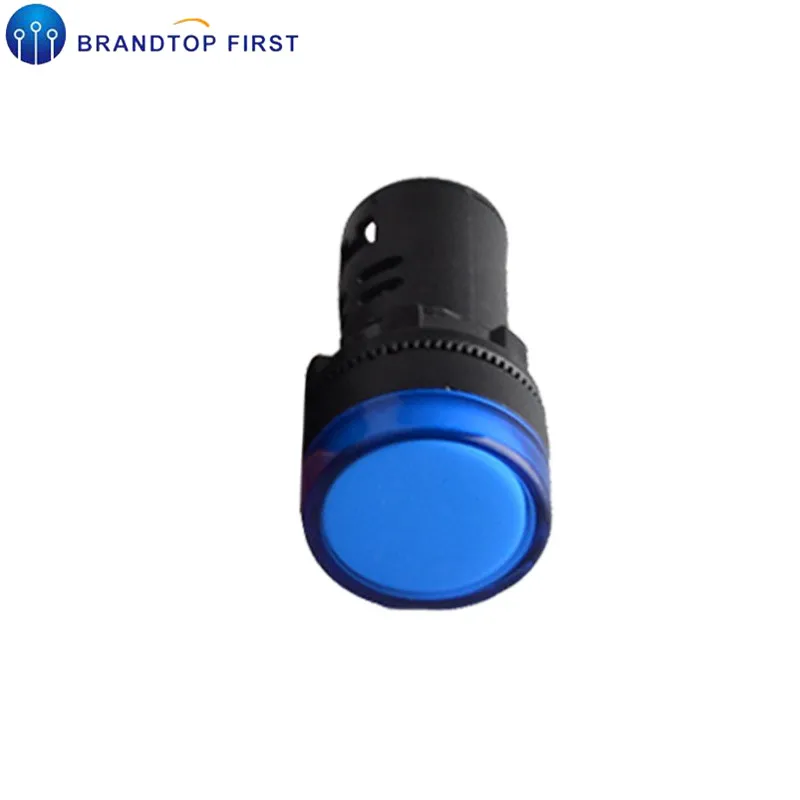24v blue 22mm 22 мм Индикатор AD16-22DS 6,3 в 12 В 24 В 220 В светодиодный сигнальный фонарь красный/зеленый/Huang/синий/белый индикатор - Цвет: 24v blue 22mm