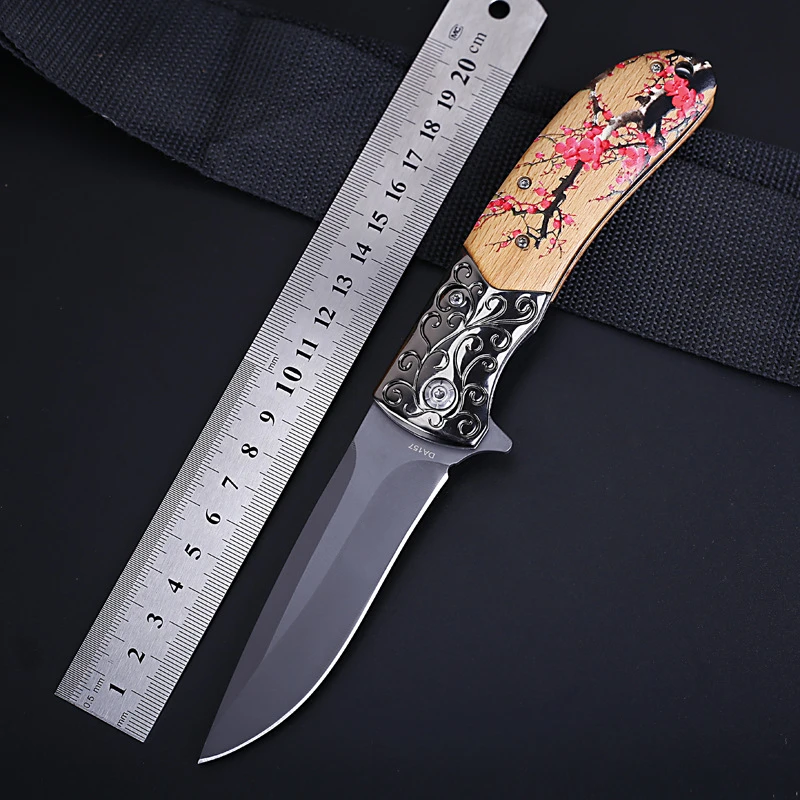 

Folding Knife Tactical Survival Knives Hunting Camping Edc Multi High Hardness Military Outdoor 3D plum blossom knifes