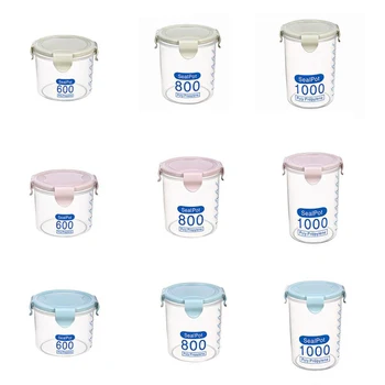 

Kitchen Food Container Seal Pot Tea Coffee Candy Storage Tank Plastic Cereals Snacks Box Cookie Canister Jars For Spices