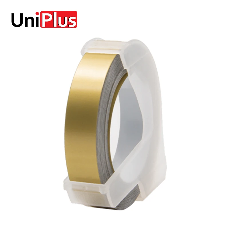 

UniPlus 9mm Gold Color Labeling Tapes Dymo 3D Embossing S0717910 1880 1610 15447 1540 Motex E-202 Label Maker DIY Label Sticker
