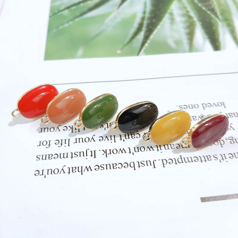 

Stylish Simplicity Solid Color Dripping Oil Alloy K Gold Earrings Diy Accessories earring finding 4 pieces / lot