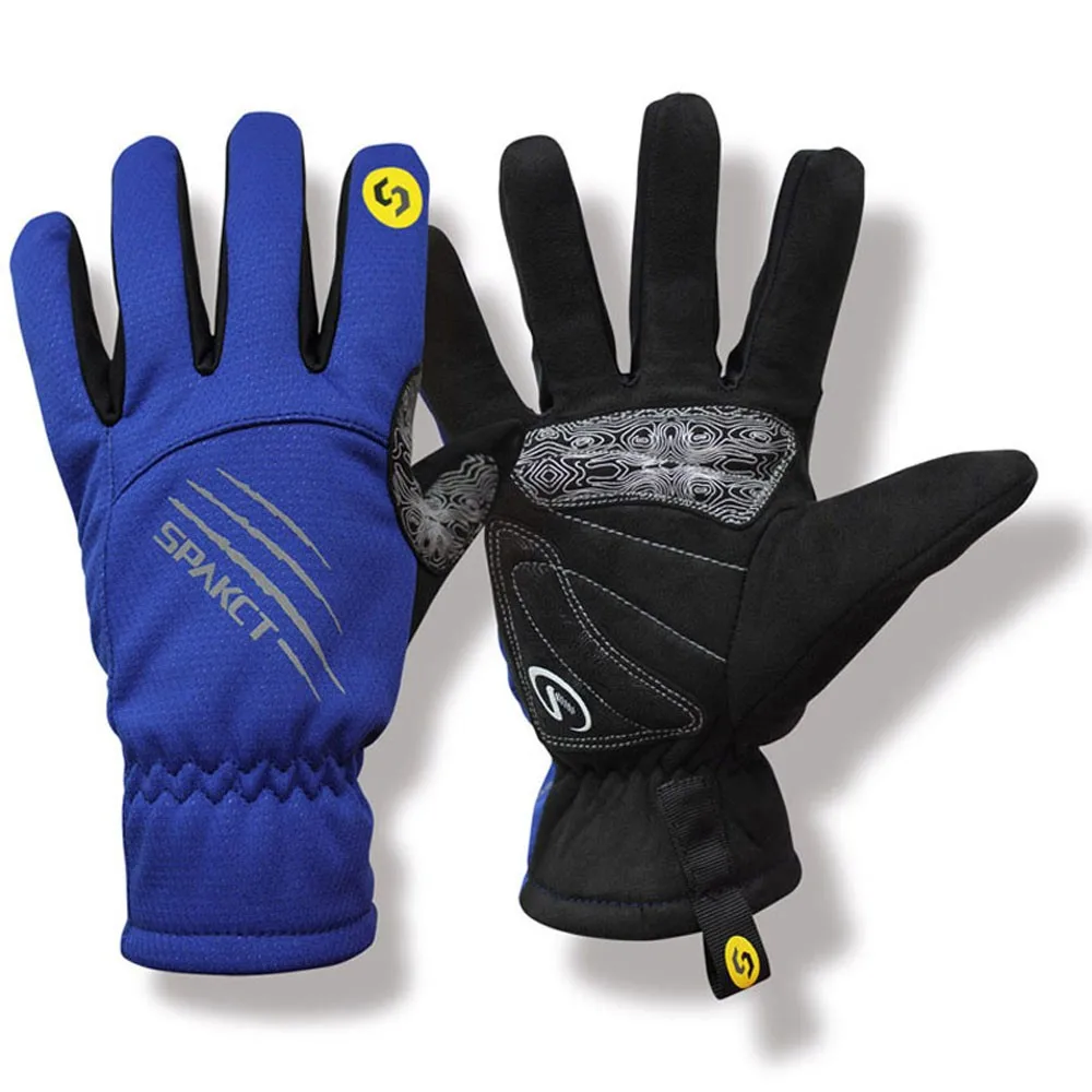 Spakct Зимние перчатки для велоспорта на полный палец перчатки из теплого флиса ветрозащитные